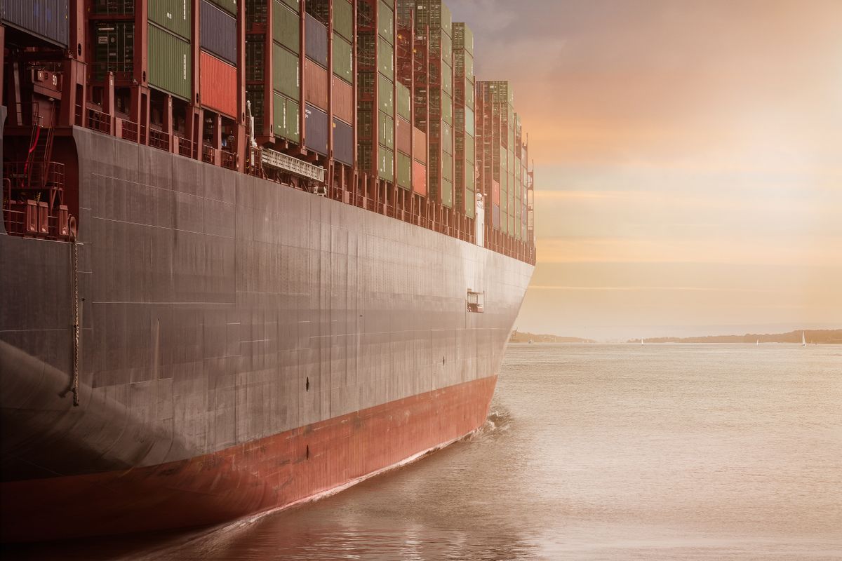 Cargo vessel at port